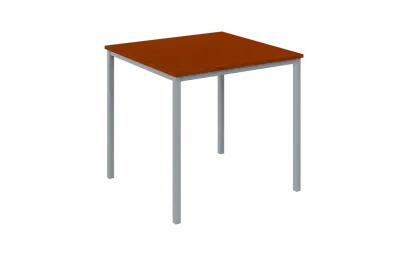 JPT 80 Jídelní stůl 800 x 800 mm, deska třešeň šumavská / podnož stříbrná